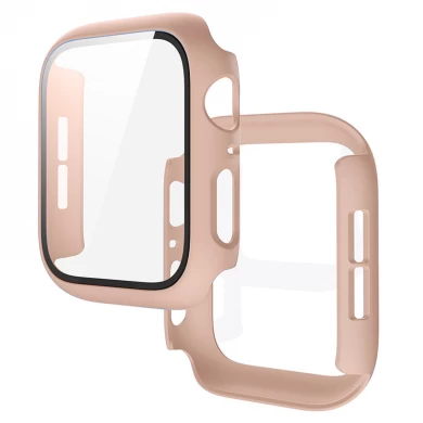 CBWC23 Full Cover Tempered Glass Screen Protector PC Watch Case For Apple Watch Series 6 5 4 3 2 1 38mm 42mm 40mm 44mm