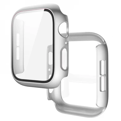 CBWC23 Full Cover Tempered Glass Screen Protector PC Watch Case For Apple Watch Series 6 5 4 3 2 1 38mm 42mm 40mm 44mm