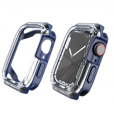CBWC25 Wholesale Custom Color Clear PC TPU Bumper Case For Apple Watch Cover 40mm 44mm 41mm 45mm