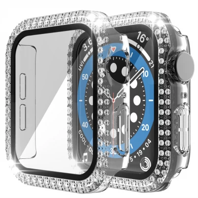 CBWC27 Diamond PC Bumper Écran Protecteur Case de montre pour Apple Watch 38 mm 40mm 41mm 42 mm 44 mm 45 mm