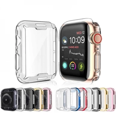 CBWC7 Soft Clear TPU Screen Protector Watch Protective Case For Apple Watch Series 6 5 4 3 SE Cover