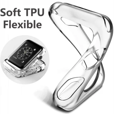 CBWC7 Soft Clear TPU Pantalla protector de pantalla Funda protectora para Apple Watch Series 6 5 4 3 SE Funda