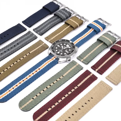 CBWT15 18mm 20mm 22mm 24mm Quick Release Nato Straps Woven Nylon Watch Bands