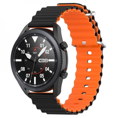 CBWT31 Groothandel 20 mm 22 mm Dubbele kleur Officiële oceaan Silicone Watch Band Riem