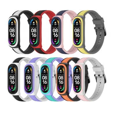 CBXM-T03 Dual Color Silicone Straps For Xiaomi Mi Band 6 5 4 3 Smart Watch Bracelet