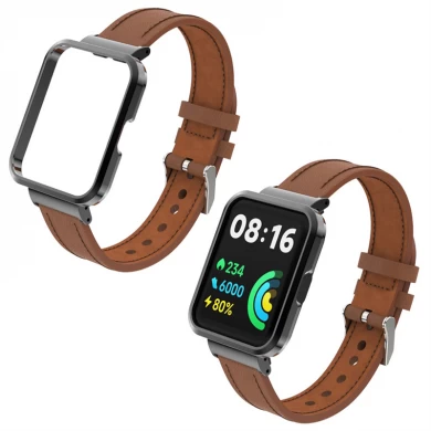 CBXM-W06 Calf Leather Watch Bands For Xiaomi Mi Redmi Watch 2 Lite