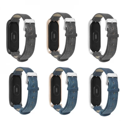 CBXM02 Trendybay Metal + Leather Denim Sports Correa de reloj para Xiaomi Mi Band 3