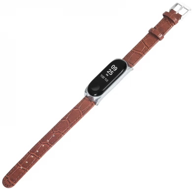 CBXM03 Trendybay Bamboo Pattern Leather Strap For Xiaomi Mi Band 3 Bracelet