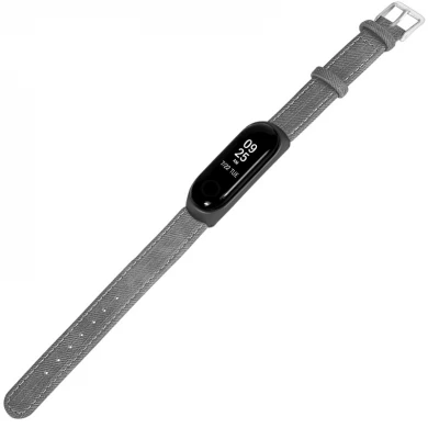 CBXM04 Trendybay Skóra dżinsowa + metalowy pasek na zegarek Wymiana paska dla Xiaomi Mi Band 3