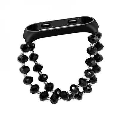 CBXM339 bracelet en perles de cristal, dragonne élastique pour xiaomi mi band 3 2
