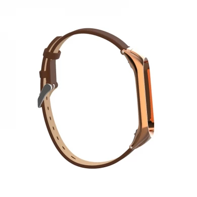 CBXM342 Bracelet en cuir coloré avec boucle métallique pour Xiaomi Mi Band 3