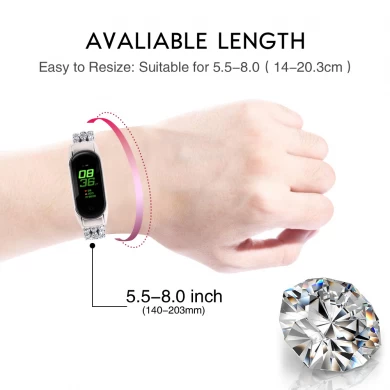 CBXM505 Bling Diamond Alloy Watch Wristband Strap For Xiaomi Mi Band 5