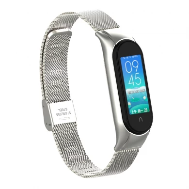 CBXM510 Mesh Milanese Stainless Steel Watch Band Strap For Xiaomi Band 6/5 Bracelet