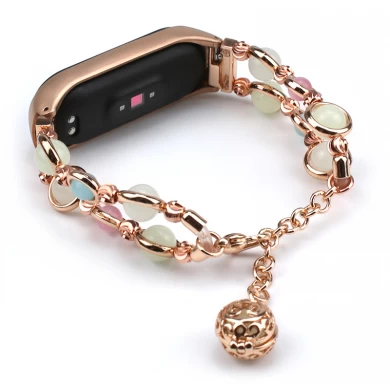 CBXM555 Bracelet De Bijoux En Agate Perlée Lumineuse De Luxe Pour Bracelet Xiaomi Mi Band 5