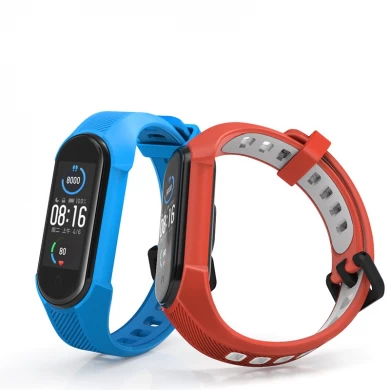 CBXM566 Dual Color Watchbands TPU Polsband Armband Vervanging Strap voor Xiaomi Mi Band 5 4 3 Miband