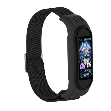CBXM569 Regulowany rozciągliwy zespół pętli solo Elastyczne nylon pasek na nadgarstek dla Xiaomi MI Band 6 5 4 3 Smart Watch Bransoletka