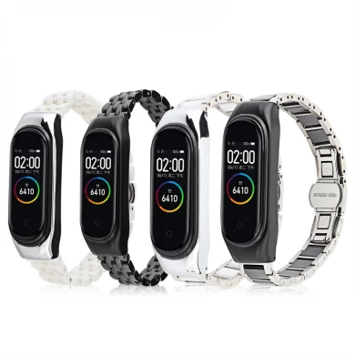 CBXM579 Edelstahl-Keramik-Uhr-Armbandband für Xiaomi MI-Band 6/5 4/3 Armband
