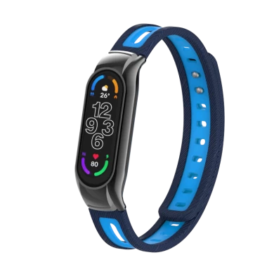 CBXM7-14 Dual Color TPU pols horlogebanden riem voor Xiaomi Band 7 Smart Fitness Bracelet
