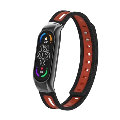 CBXM7-14 Bandeaux de montre de poignet TPU Dual Color STRAP pour Xiaomi Band 7 Smart Fitness Bracelet