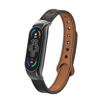 CBXM7-19 Trending Products Wrist Watch Leather Strap لـ Xiaomi Mi Band 7 Smartwatch