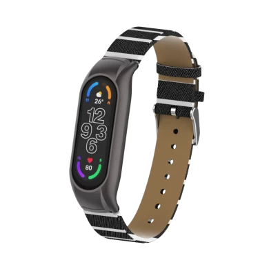 CBXM7-23 فاخرة PU Leather Waste Watch Band Strap لـ Xiaomi Mi Band 7