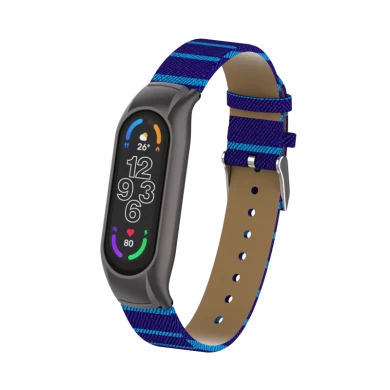 CBXM7-23 Luxury PU Leather Wrist Watch Band Strap For Xiaomi Mi Band 7