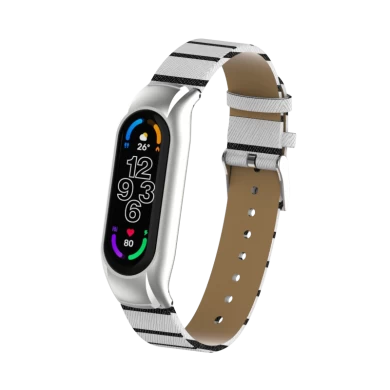 CBXM7-23 Luxury PU Leder Handgelenk Uhren Bandgurt für Xiaomi Mi Band 7