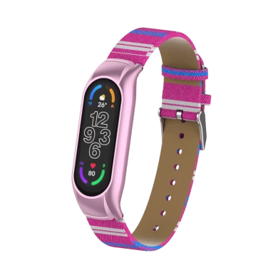 CBXM7-23 Luxury PU Leather Wrist Watch Band Strap For Xiaomi Mi Band 7