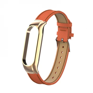 CBXM7-25 Lychee Textur Leder Uhrengurte für Xiaomi Mi Band 7 Smart Watch