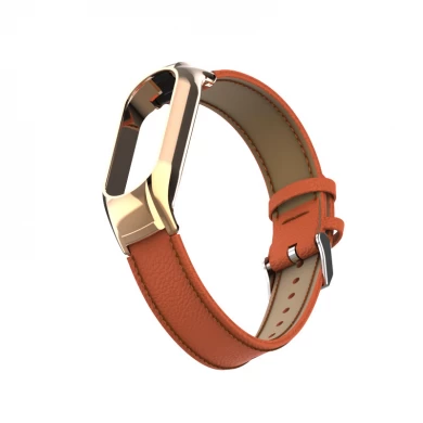 CBXM7-25 Lychee Texture Cuero Reloj Correas para Xiaomi Mi Band 7 Smart Watch