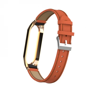 CBXM7-25 Lychee Textuur Lederen horlogebanden voor Xiaomi Mi Band 7 Smart Watch