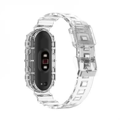 CBXM7-27 Transparent Clear TPU Replacement Wristband Straps For Xiaomi Mi Band 7 6 5 4 3