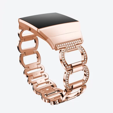 Chic Design Fitbit ionique Bling Strass Bracelet en métal de remplacement