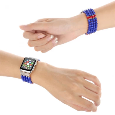 Fashion Handmade Beaded Elastic Stretch Replacement iWatch Strap