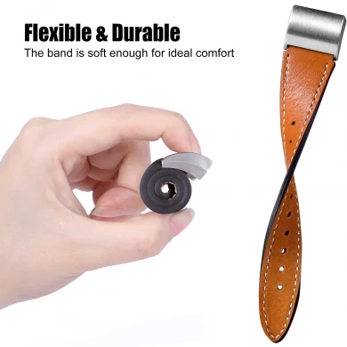 Fitbit carga 2 clásico pulsera de cuero genuino con conectores de metal