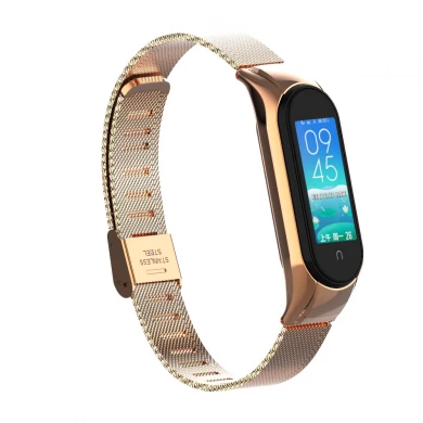 Mesh Stainless Steel Wrist Watch Strap For Xiaomi Mi Band 5 Miband 5 Metal Strap