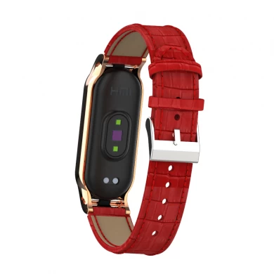 Correa de reloj de cuero genuino de repuesto para pulsera Xiaomi Mi Band 5