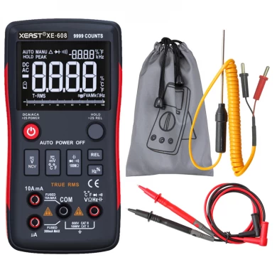 2018 Hot sales XE-608 True-RMS Digital Multimeter Button 9999 Counts With Analog Bar Graph