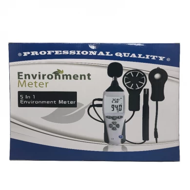 5 en 1 medidor de ambiente multifuncional medidor de luz medidor de nivel de sonido medidor de humedad / temperatura anemómetro