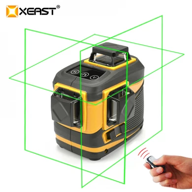 XEAST 12线XE-12A锂电池绿色激光水平仪360垂直和水平自流平十字线3D激光水平仪