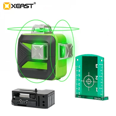 XEAST 12 lines XE-93TG lithium battery green laser level 360 Vertical And Horizontal Self-leveling Cross Line 3D Laser Level