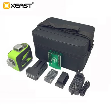 XEAST 12 라인 XE-93TG 리튬 배터리 녹색 레이저 레벨 360 수직 및 수평 셀프 레벨링 크로스 라인 3D 레이저 레벨