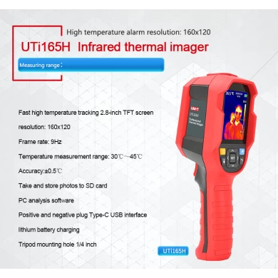 XEAST UTi165H Termômetro de infravermelho sem contato IR Imager de alarme de alta temperatura 30-45 Celsius