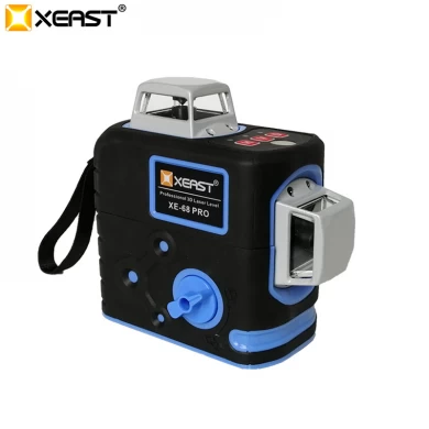 XEAST XE-68 PRO 3D Laser Levels 12 Lines Cross Level with Tilt Function and Self Leveling Outdoor 360 Rotary Red Laser