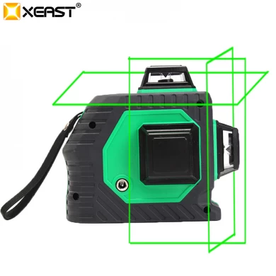 Xeast 12ライングリーンビーム3D 360度回転壁マルチクロスライン自動セルフレベリングレーザーレベルメーターツールマシン