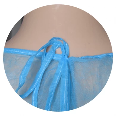 Blue Non-woven disposable Isolation gown with Knitted Cuffs