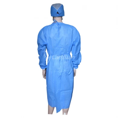 Blue Non-wovven SMS Surgical Gown With Knitted Cuffs