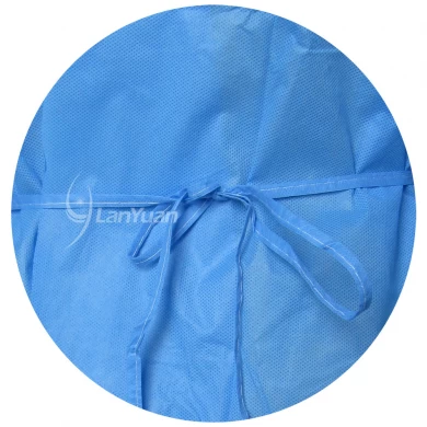 Blue Non-wovven SMS Surgical Gown With Knitted Cuffs