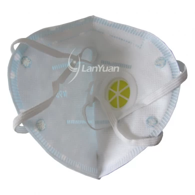 Blue Nonwoven Face Mask with White Dots Pattern and Valve