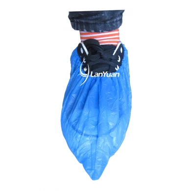 Blue Waterproof Disposable PE Shoe Cover
